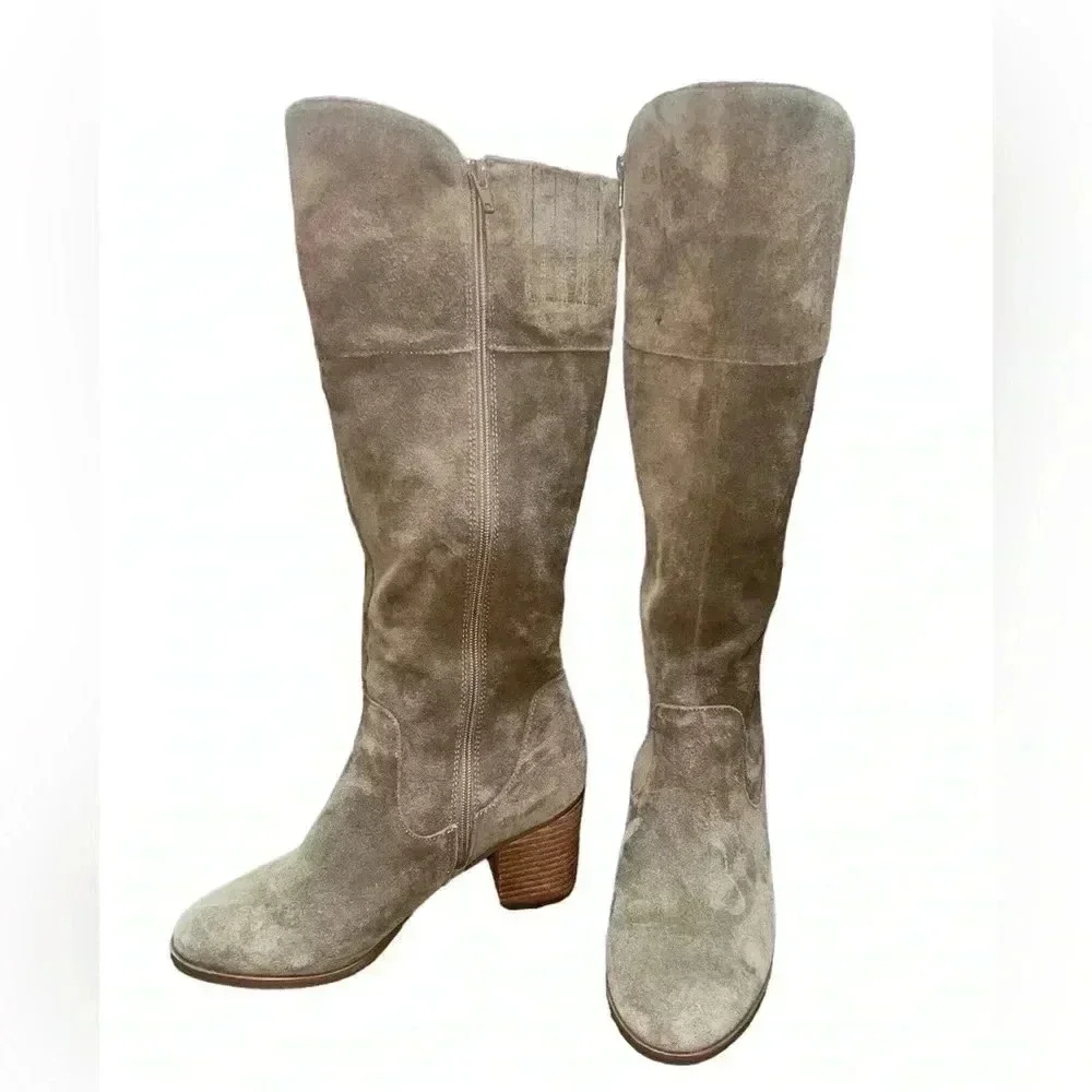 Vintage‎ Crown Unicorn over the knee heeled suede boots  women’s Sz 9.5